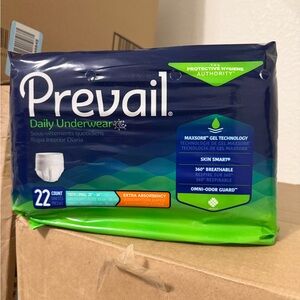 22 Pc Prevail Daily Underwear Extra Absorbency Youth/Small Pull Up 20"-34 unisex